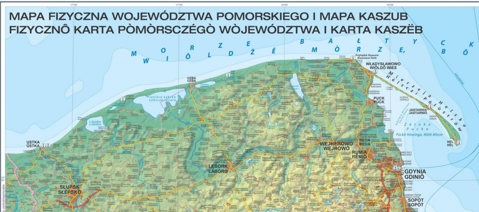 Powstała kaszubska mapa województwa pomorskiego